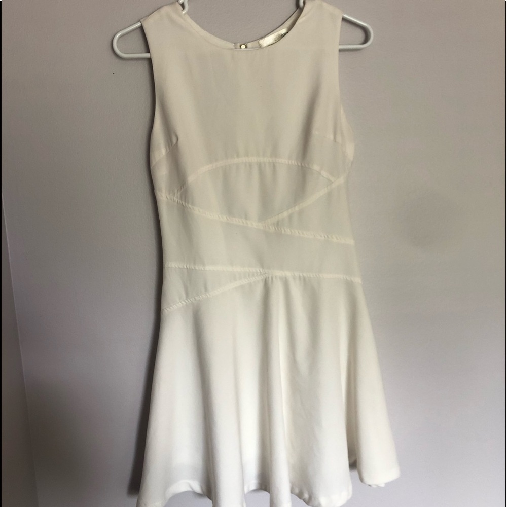 White Lace Back Dress